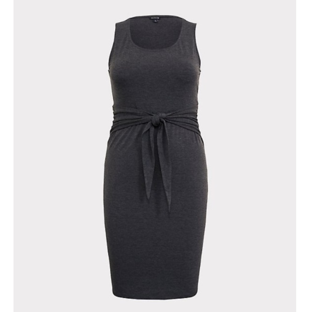 Torrid Charcoal Jersey Tie Front Shift Dress